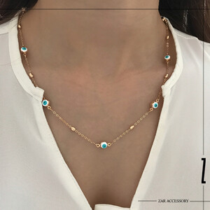 گردنبند چشم نظر و گوی کالباسی