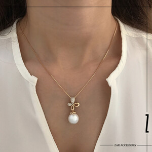 گردنبند پروانه مروارید آویز