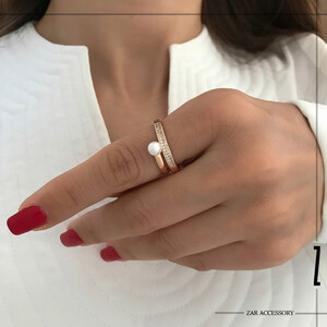 انگشتر کاف دو لاین تک مروارید