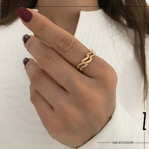 انگشتر مواج دو لاین