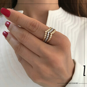 انگشتر سه قطعه هفتی نگین مارکو