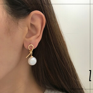 گوشواره گره مروارید آویز