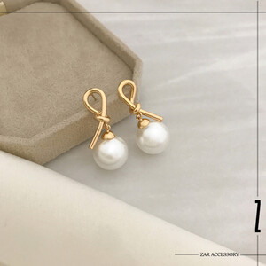گوشواره گره مروارید آویز