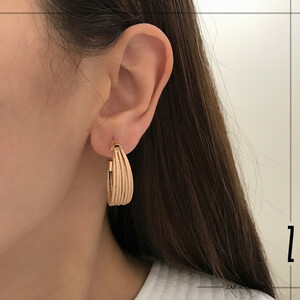 گوشواره حلقه‌ای مولتی لاین شنی