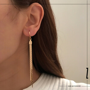 گوشواره زنانه آویزی سه لاین