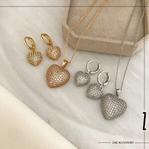 نیم‌ست زنانه قلب فول نگین