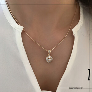 گردنبند زنانه آویز صفحه مواج