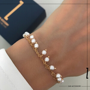 دستبند زنانه دور مروارید