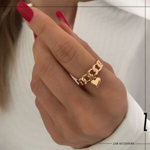 انگشتر زنانه کاف کارتیه قلب آویز