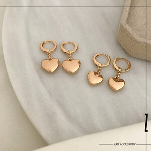 گوشواره زنانه قلب آینه‌ای