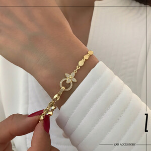 دستبند زنانه زنجیری قفل شبدر