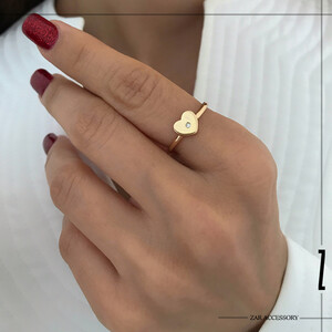 انگشتر قلب تک نگین