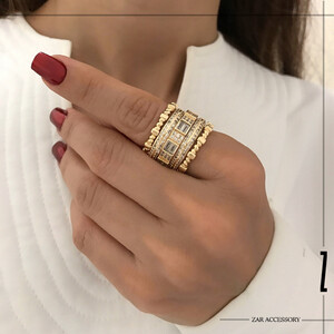 انگشتر پورتفینو نگین باگتی مکعبی