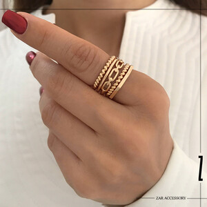 انگشتر پورتفینو پنج لاین آینه‌ای