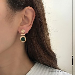 گوشواره فلورال ایتالیایی زمردی