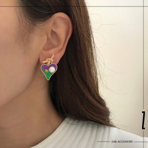 گوشواره میناکاری گل عشق و مروارید