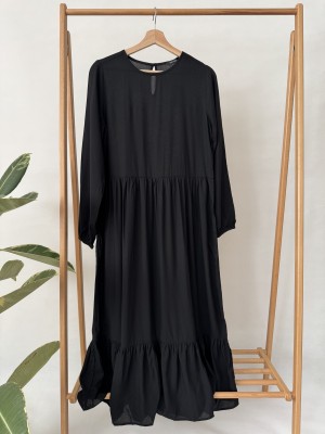 پیراهن نخی مشکی