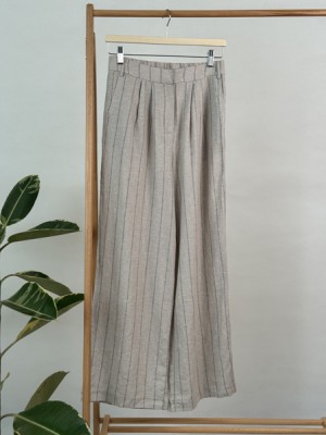 شلوار لینن راه راه