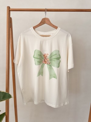 تیشرت طرح تدی و پاپیون