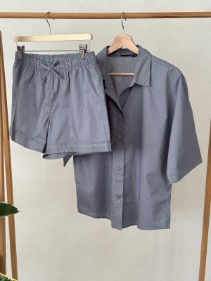 شومیز و شلوارک تک رنگ