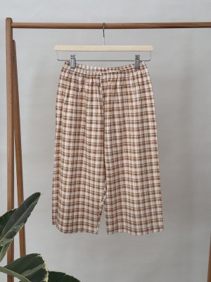 شلوارک نخ پنبه چهارخانه