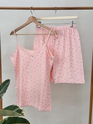 ست تاپ و شورتک میسپل طرح پاپیون و قلب