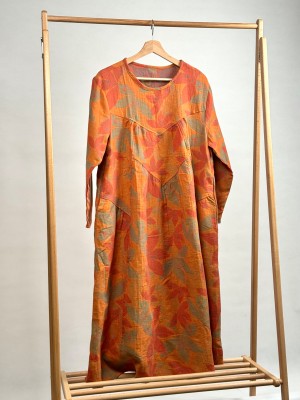 پیراهن ساحلی کنفی طرح برگ