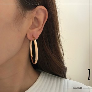 گوشواره حلقه‌ای آینه‌ای 4 میل