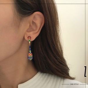 گوشواره میناکاری اشکی