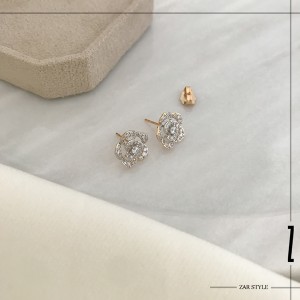 گوشواره گل فول نگین