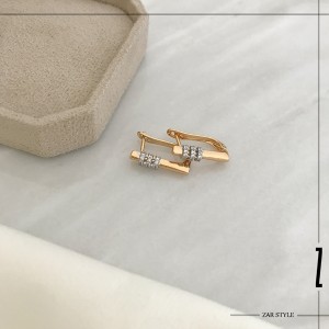 گوشواره خطی سه لاین نگین
