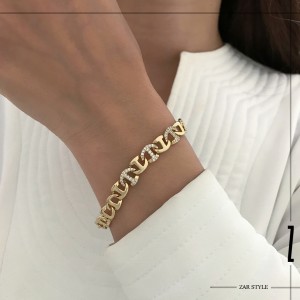 دستبند هرمس نگینی و آینه‌ای