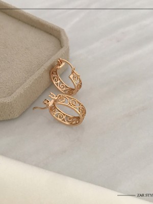 گوشواره حلقه‌ای طرح ملیله‌دوزی