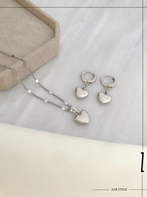 نیم‌ست قلب آینه‌ای زنجیر پولکی