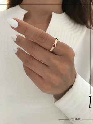 انگشتر میناکاری کروما نگین قلبی