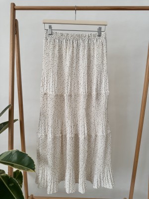 دامن حریر پلیسه گل‌دار کد 202