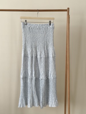 دامن حریر پلیسه گل‌دار کد 201