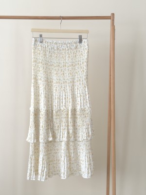 دامن حریر پلیسه گل‌دار تک چین کد 105