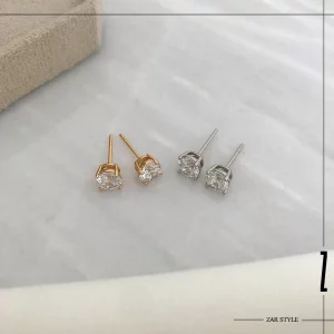 گوشواره زنانه میخی تک نگین