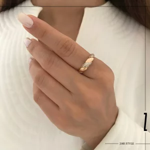انگشتر زنانه کروسان نگین‌دار