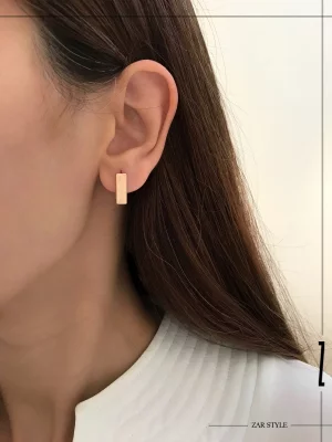 گوشواره مستطیلی آینه‌ای