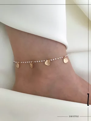 پابند زنجیر مرواریدی صدف آویز