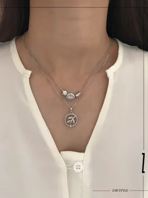 گردنبند آویز ساقه و برگ