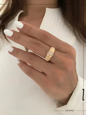 انگشتر خط برجسته نگینی