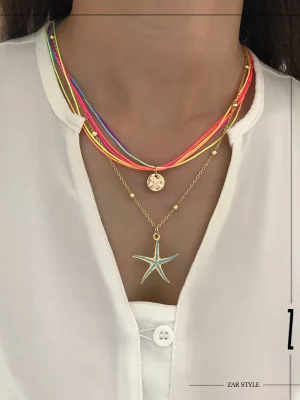 گردنبند نخی رنگی ستاره دریایی