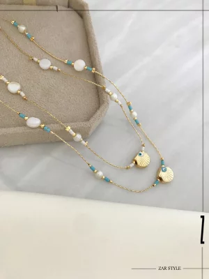 گردنبند ملیله‌ای آویز صدف