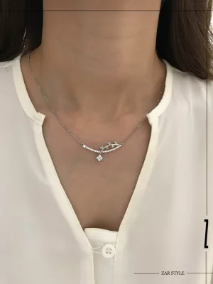 گردنبند میله‌ای شاخه گل