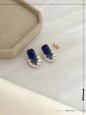 گوشواره جواهری یاقوت کبود