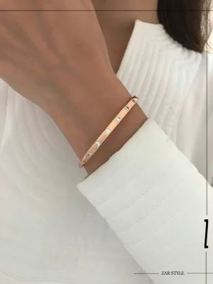 دستبند آینه‌ای نگینی