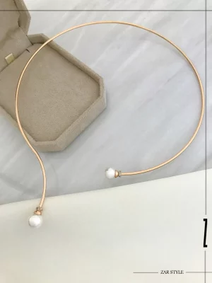 گردنبند طوق دو مروارید